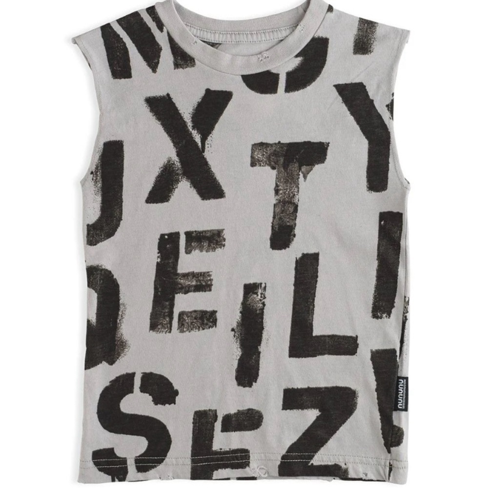 Nununu ABC Sleeveless Shirt - Ice Grey